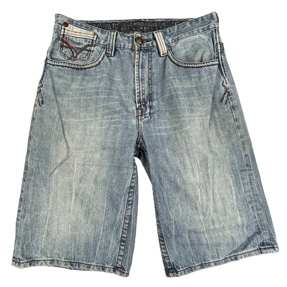 Ecko Unltd 1972 Jean Shorts Size 32 Mens Blue
